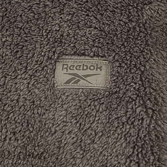 Reebok Men's Charcoal Gray Sherpa Fleece Jacket Full Zip Front Pockets Large - Picture 6 of 10